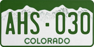 CO license plate AHS030