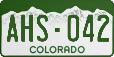 CO license plate AHS042