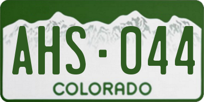 CO license plate AHS044