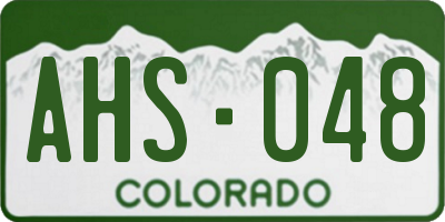 CO license plate AHS048