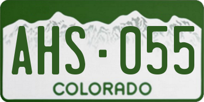 CO license plate AHS055