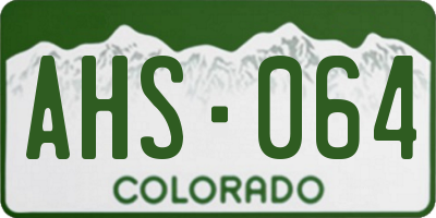 CO license plate AHS064