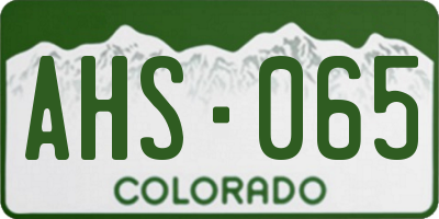 CO license plate AHS065