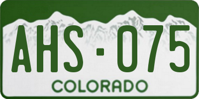 CO license plate AHS075