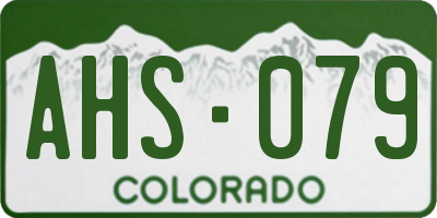 CO license plate AHS079