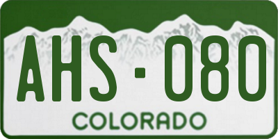 CO license plate AHS080