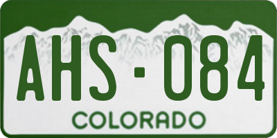 CO license plate AHS084