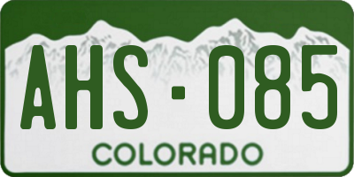CO license plate AHS085