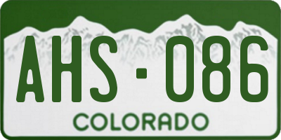 CO license plate AHS086