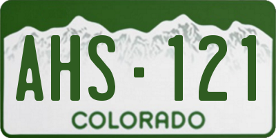 CO license plate AHS121