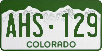 CO license plate AHS129