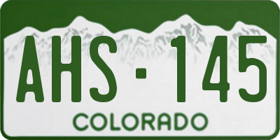 CO license plate AHS145