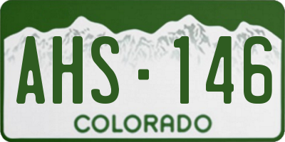 CO license plate AHS146