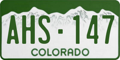 CO license plate AHS147