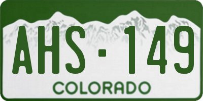 CO license plate AHS149