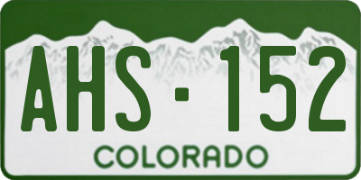 CO license plate AHS152