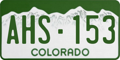 CO license plate AHS153
