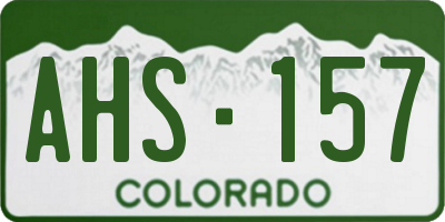 CO license plate AHS157