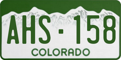 CO license plate AHS158