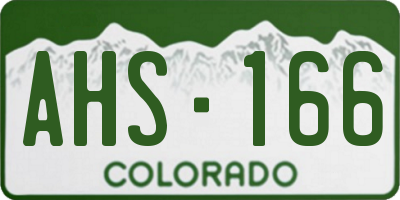 CO license plate AHS166