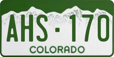CO license plate AHS170