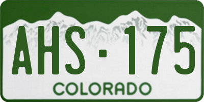 CO license plate AHS175