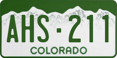 CO license plate AHS211