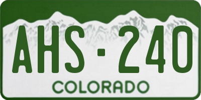 CO license plate AHS240