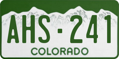 CO license plate AHS241