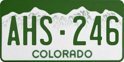 CO license plate AHS246