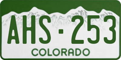 CO license plate AHS253