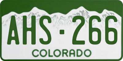 CO license plate AHS266