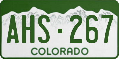 CO license plate AHS267