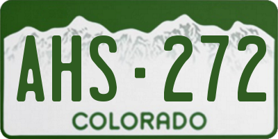 CO license plate AHS272