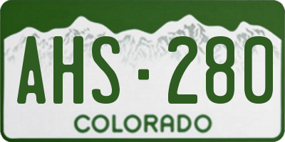 CO license plate AHS280