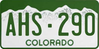 CO license plate AHS290