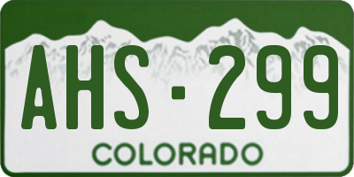 CO license plate AHS299