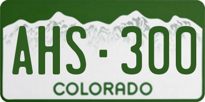 CO license plate AHS300