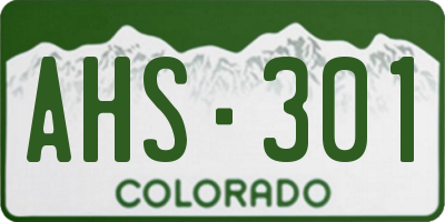 CO license plate AHS301
