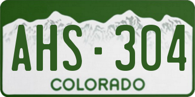 CO license plate AHS304