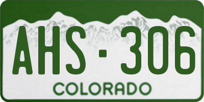 CO license plate AHS306