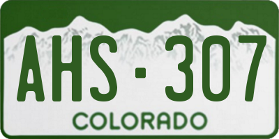 CO license plate AHS307