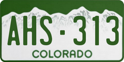CO license plate AHS313