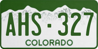 CO license plate AHS327