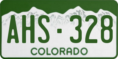 CO license plate AHS328
