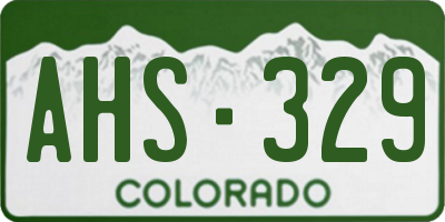 CO license plate AHS329