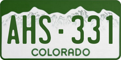 CO license plate AHS331