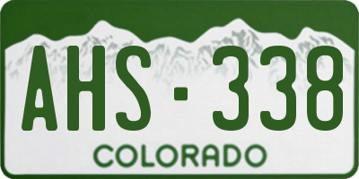 CO license plate AHS338