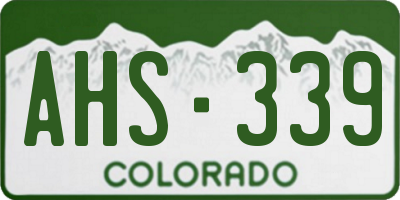 CO license plate AHS339