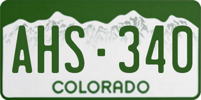 CO license plate AHS340